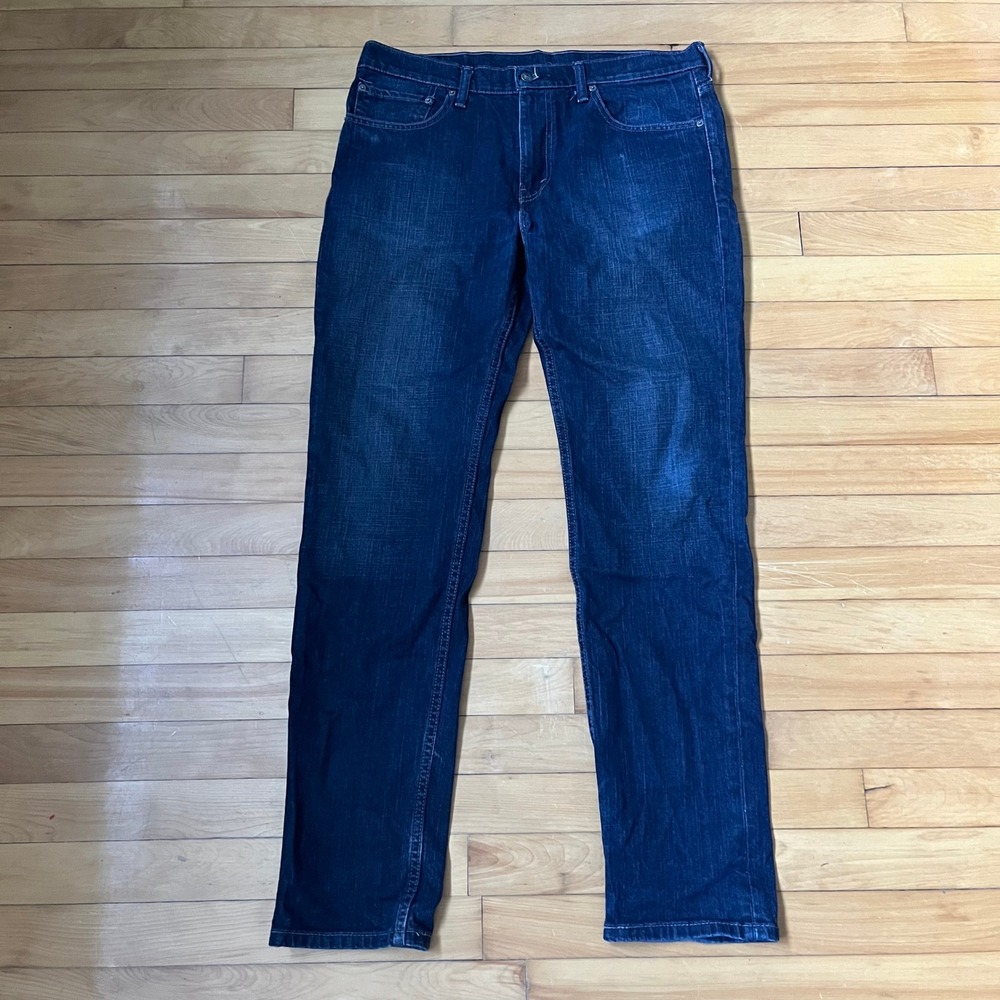 Levis 511 Straight Fit Mens Jeans Dark Wash Indigo Blue Denim 36x34